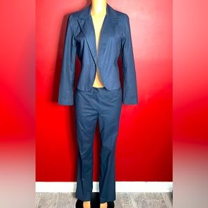 New navy blue pinstripe pantsuit. Size 8
